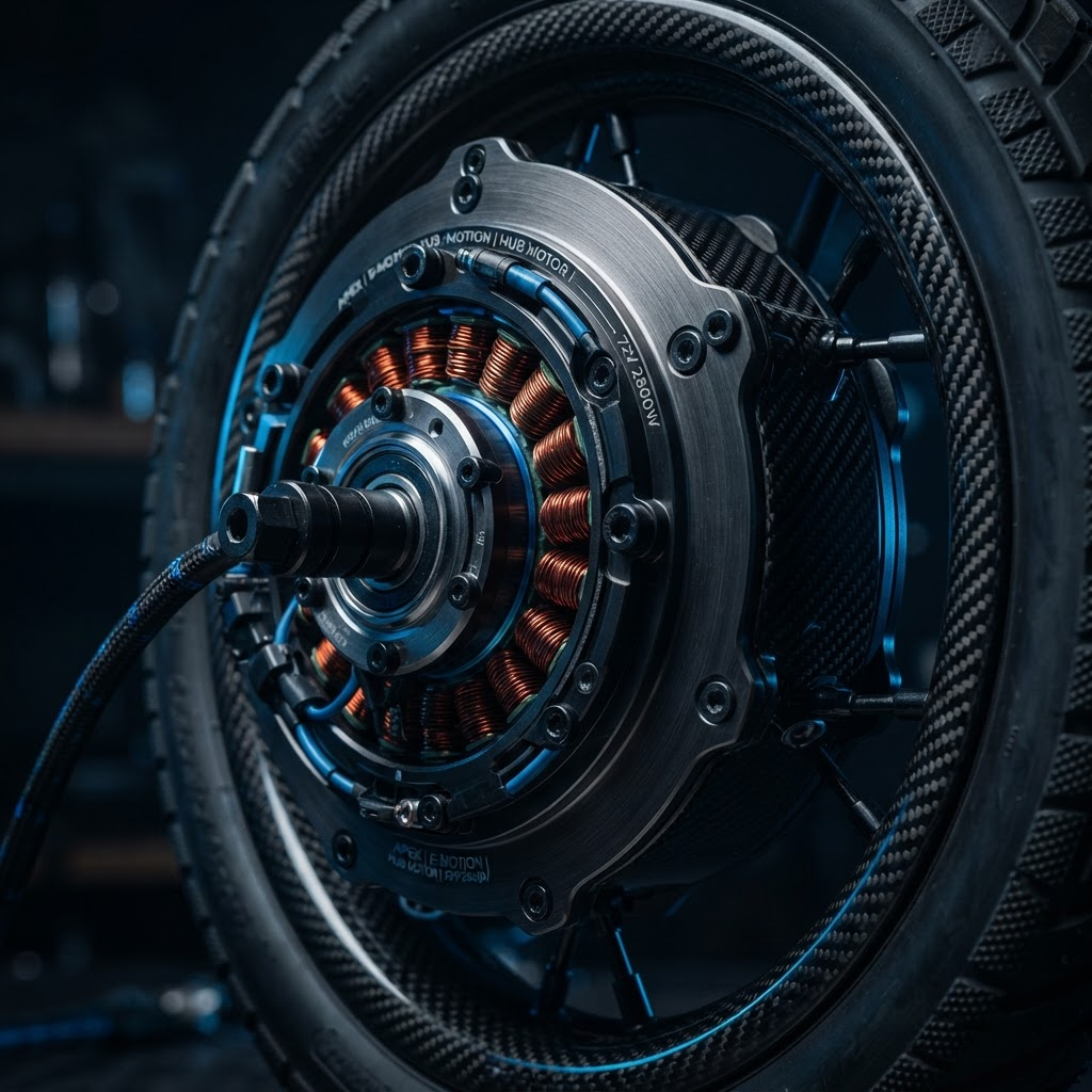 Close-up of Geshiling electric motor and precision components